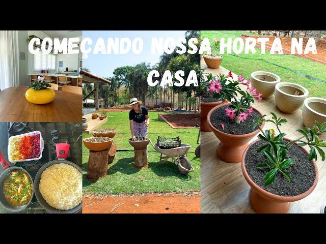 COMEÇAMOS NOSSA HORTA E POMAR BEM PERTO DA CASA COM MUITAS VARIEDADES DE FRUTAS  