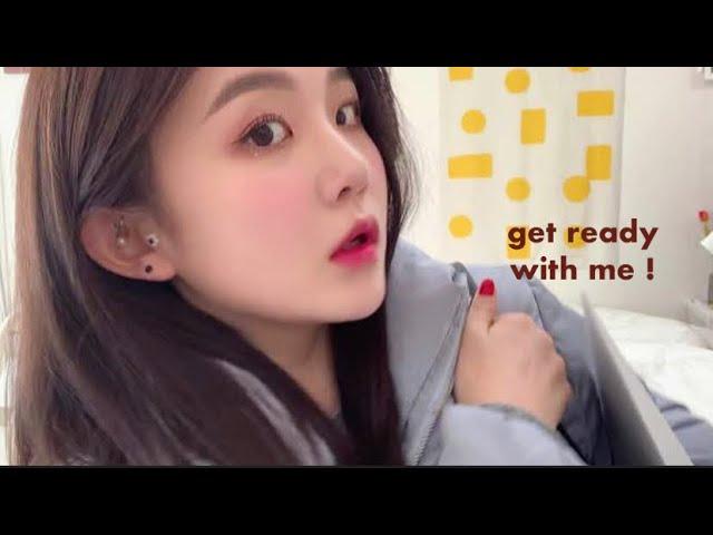 같이 학교 가요! 지각한 날 GRWM for school (정신없음주의) + 쌍커풀 연장하는 팁 