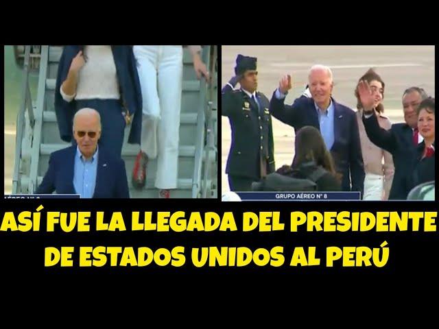 ASÍ FUE LA LLEGADA DEL PRESIDENTE DE ESTADOS UNIDOS AL PERÚ / HOY JUEVES 14 DE NOVIEMBRE