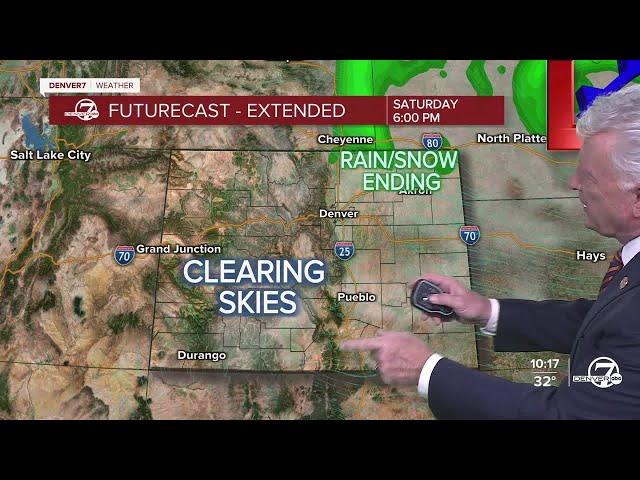 Denver7 Weather: Snow diminishes Saturday, melting begins Sunday