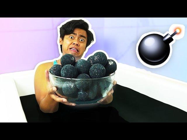 100 BLACK BATH BOMBS CHALLENGE!