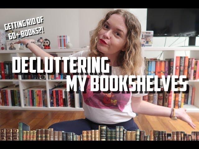 GETTING RID OF 60+ BOOKS?! | DECLUTTERING MY BOOKSHELVES