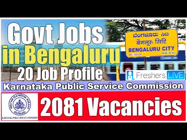 Jobs in Karnataka Public Service Commission KPSC Recruitment 2020