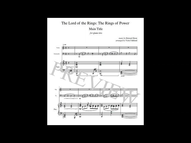 The Lord of the Rings: The Rings of Power for piano trio