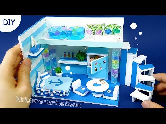 [DIY Miniature Marin Room] 집에서 수영하자?!! 파랑파랑 바다 담은 미니어쳐 마린방 만들기!! ｜ 희꽁