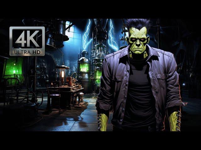 Frankenstein's Laboratory Halloween Ambience, Spooky Sounds, Bubbling, Electricity and Steam