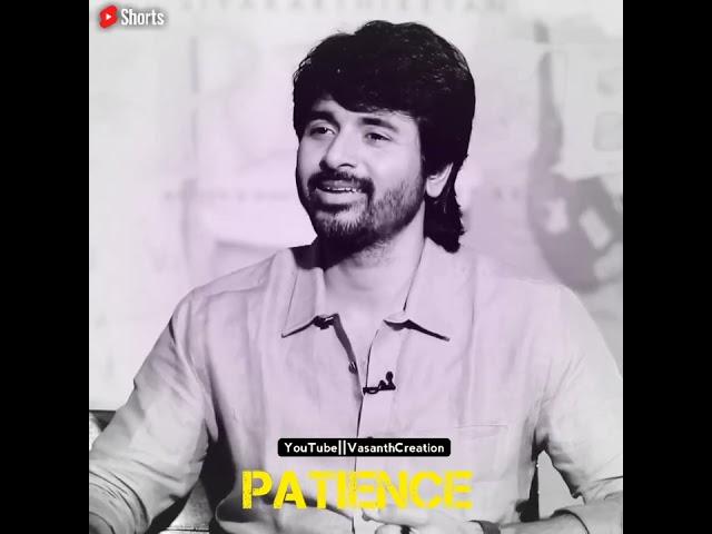 Patience | Siva Karthikeyan Speech | Focus On Your Goals | Vasanth Creation
