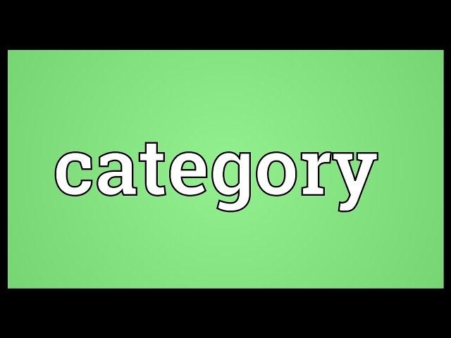 Category Meaning