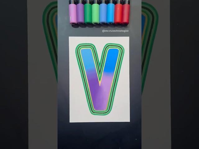 drawing “v” using posca markers! #art #drawing #posca #poscamarkers #shorts #shortsart