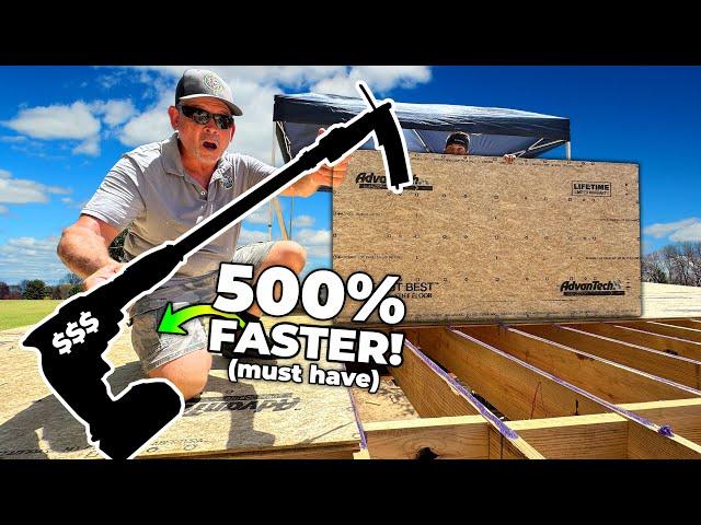 We Bought a $500 Tool to Avoid Heat Stroke!! Installing the BEST Subfloor!!!