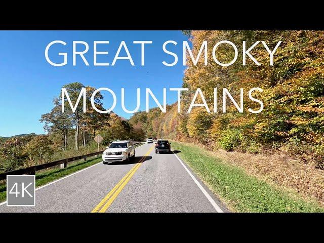 Great Smoky Mountains Driving Tour 4k - Smokies Fall Color Scenic Drive