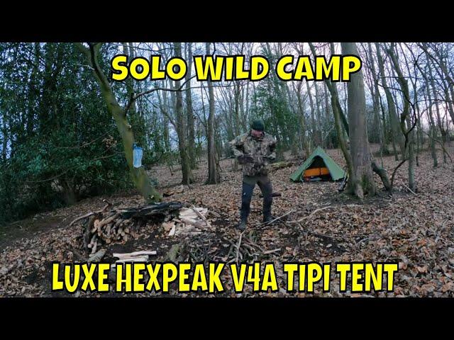 SOLO WOODLAND CAMP IN A  HEXPEAK V4A TIPI TENT