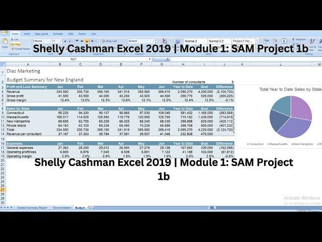Shelly Cashman Excel 2019 | Module 1: SAM Project 1b #shellycashmanexcel2019 #module1 #samproject1a