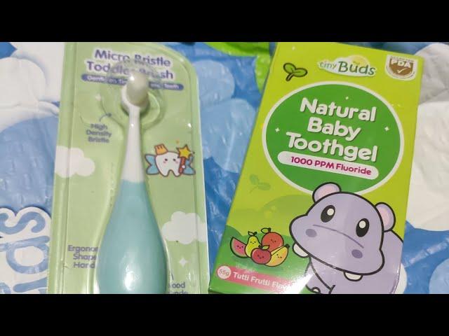 TINY BUDS TOOTHBRUSH AND TOOTHPASTE | FIRST TIME USER | YUMMY DAW | Nosaejam the Explorer