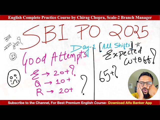 SBI PO 2025 EXPECTED CUTOFF (Day-1) SBI PO 2025 EXAM REVIEW+ GOOD ATTEMPTS