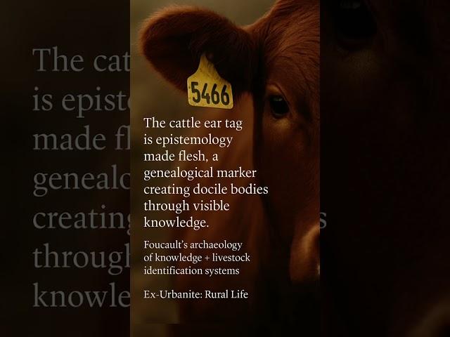 The cattle ear tag is epistemology made flesh, a genealogical marker creating docile bodies through