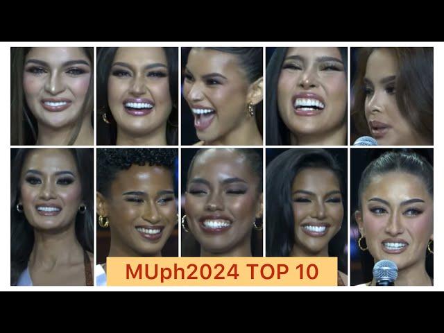 TOP 10 & their Q & A!!! - Miss Universe Philippines  2024