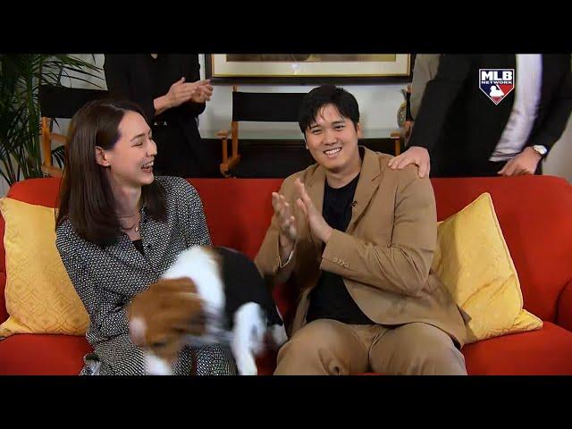 Shohei Ohtani's dog, Decoy, leaves couch as Ohtani wins NL MVP award 