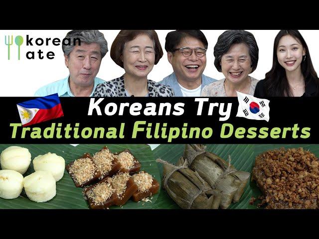 Korean Grandparents Try Traditional Filipino Desserts for the First Time| Korean Ate