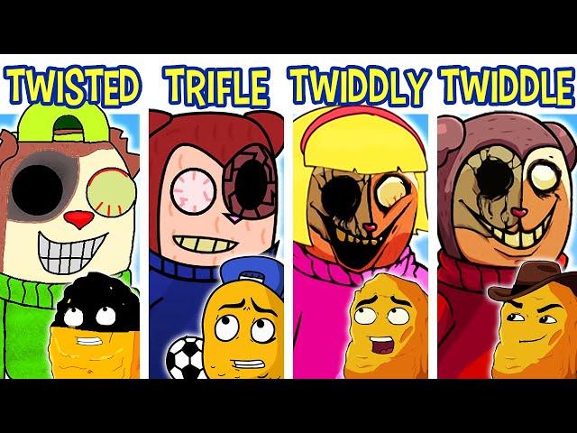 FNF TWISTEDTOES VS TWIDDLYDINKS VS TRIFLETHUMB VS TWIDDLEFINGER | Friday Night Funkin'