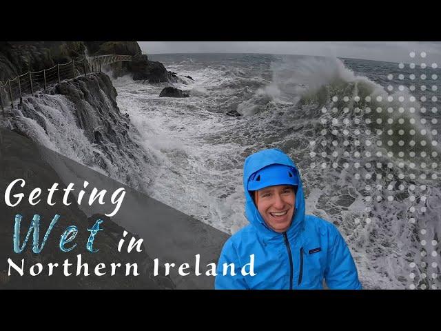 Dodging Waves! - A Stormy Day on The Gobbins Cliff Path, Northern Ireland