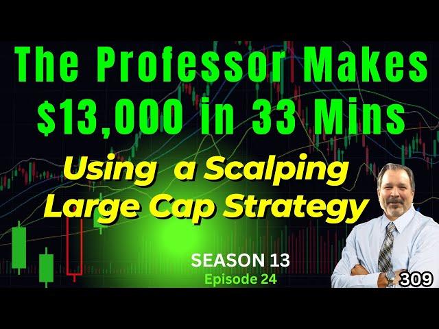Ep 309: The Professor Day Trades with Scalping and shows a $13k Profit.