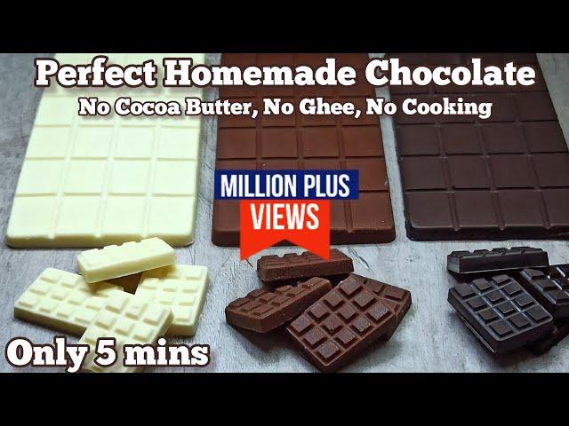 Quick and Easy Homemade Chocolate Bars: Milk, White, and Dark Chocolate Recipes (No Cocoa Butter)