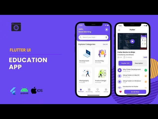 Education App UI - Flutter UI - Speed Code