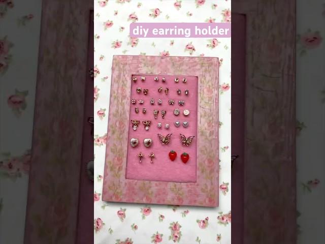 diy earring holder using CARDBOARD?! #closetorganization #jewelrymaking #earrings