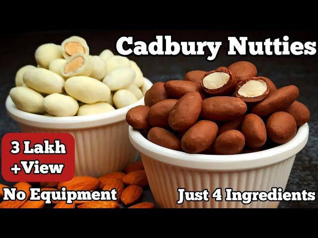 Homemade Cadbury Nutties Chocolate Recipe| How to make Chocolate Coated Almonds