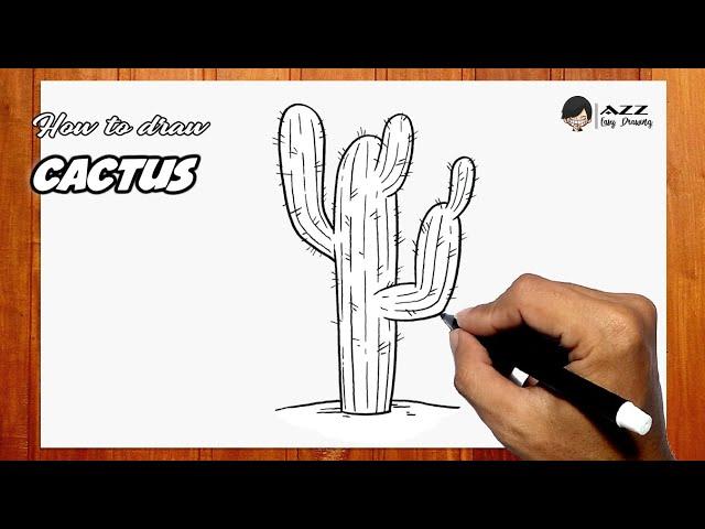 How to draw a Cactus step by step