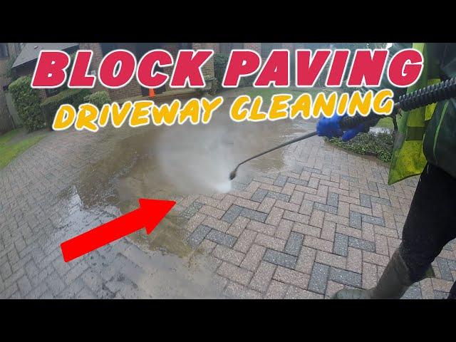 Block Paving Driveway Clean - Satisfying Jet Wash!