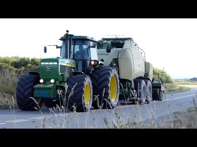 John Deere 4955 Baling - Full Video | In the field with Krone BigPack 4X4 - Unique Baling Setup