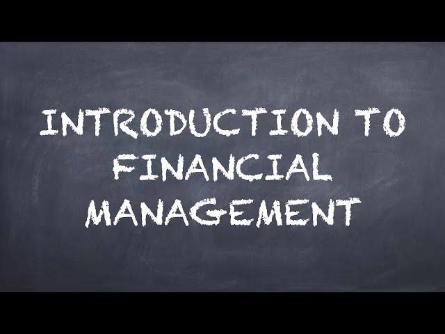 Introduction to Financial Management【Dr. Deric】