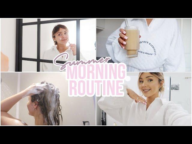 Summer morning routine 2021  7.30am morning routine | Makeup, hair, beauty, food ect