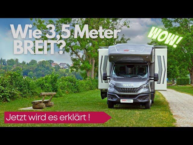 PROTEC Q18 vario spezial Wohnmobil im Detail - Wie 3,5 Meter BREIT? Warum Q18?