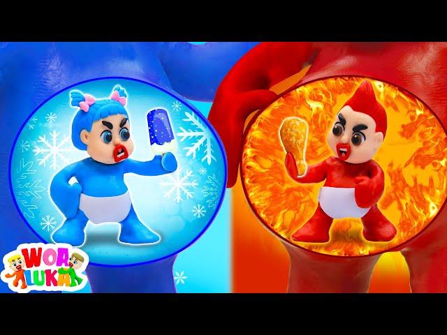 Luka learns to Take Care of Hot vs Cold Baby | Funny Stories about Baby | WOA Luka Channel