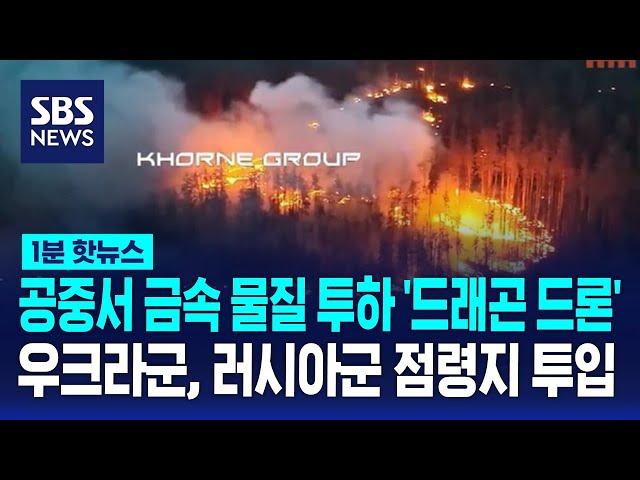 공중서 금속 물질 투하 '드래곤 드론'…우크라군, 러시아군 점령지 투입 / SBS / 1분핫뉴스