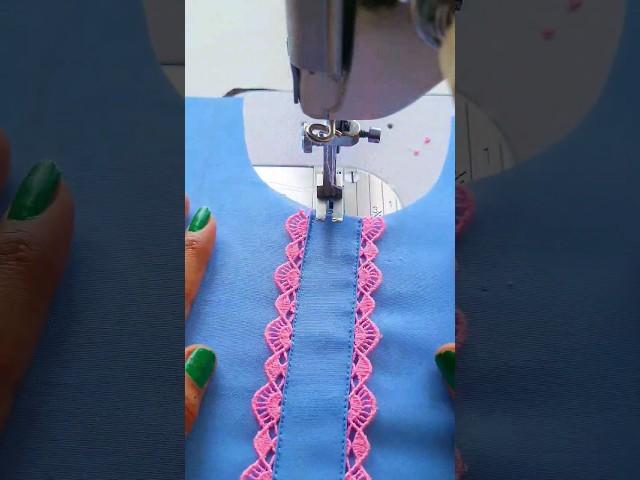 Sewing Tips And Tricks For This Very Very Very Simple Neck Design Using Cotton Lace #Shorts #Sewing