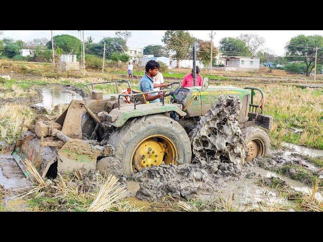 John deere 5105 tractor stuck in mud |tractor videos| |ss saikumar|