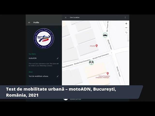 Test de mobilitate urbană – motoADN, București, România, 2021