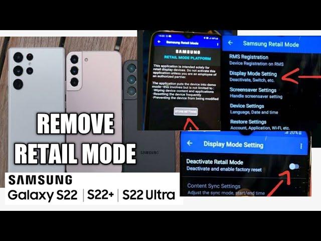 Remove retail mode samsung S22 series