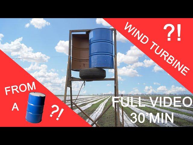 How to build eolian turbine with oil barrel step by step inexpensive VAWT savonius ?!