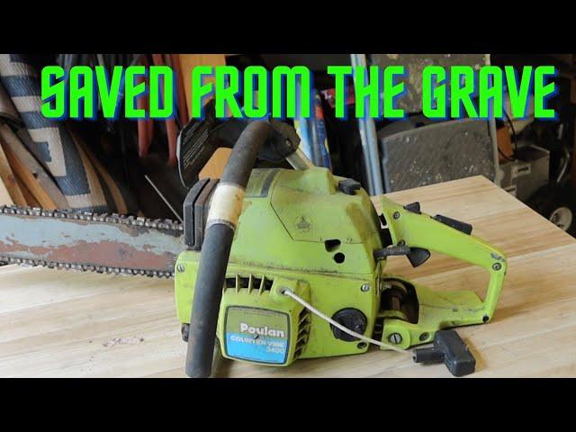 Poulan 3400 vintage chainsaw gets new life