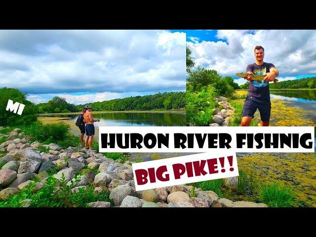 FISHING ADVENTURE on the Huron River!! Catching Big PIKE!!  Ann Arbor, MI