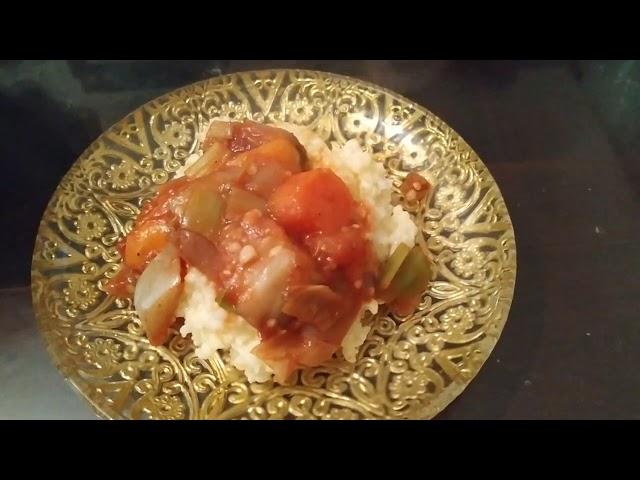 White eggplant  with pshenka.