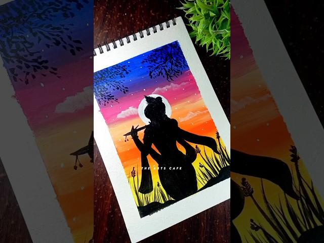 Easy Shri Krishna painting: Tutorial ️ #shorts