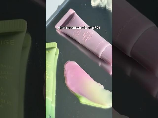 WHAT HAPPENS WHEN YOU MIX MATCHA AND TARO LIP GLOWY BALM!?   #test #satisfyingvideo