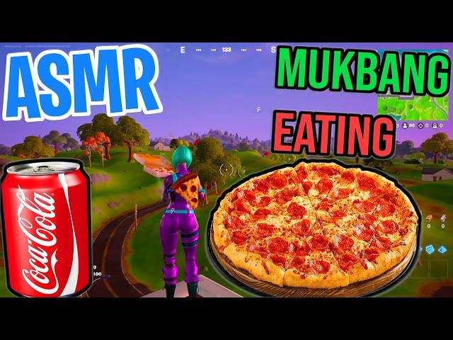 ASMR Gaming Fortnite  Pizza Mukbang Eating and Relaxing Spectating  Whispering 