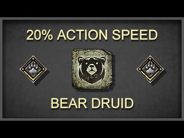 I ran bear druid with 20% ACTION SPEED